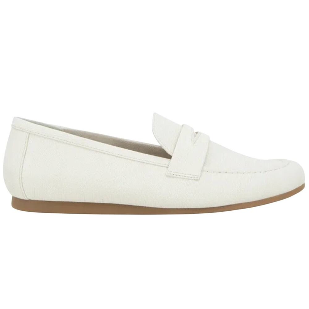 Kensie Women's Yelena Canvas Loafers Cream Size 7.5